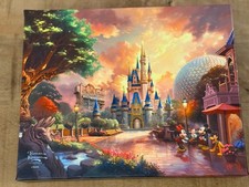 Disney Parks All 4 Parks Canvas Wrap Walt Disney World Thomas Kinkade 6x8” NEW picture