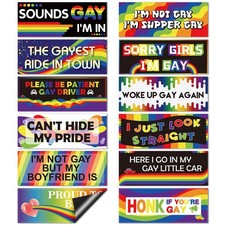 12 Pcs Rainbow Magnetic Car Stickers, Gay Pride Car Magnets, Reusable Prank Bump picture