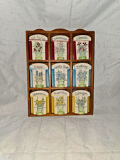 Vintage Spice Set 9 Piece with Wooden Rack  Excellent Condition 1950's Japan picture