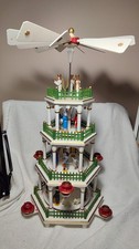 VTG German Pyramid 4-Tier White Wooden Nativity Scene Christi Geburt 18