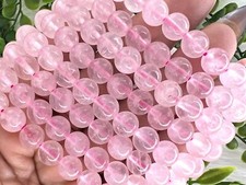Rose Quartz Bracelet - 8MM Rose Quartz Beaded Bracelet - Rose Quartz Bracelet - picture