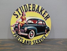 Studebaker Parts and Service  8 inch Round Metal Sign picture