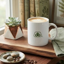 Vintage Pioneer Hi-Bred Seed Logo Coffee Mug White Ceramic Agriculture Promo picture