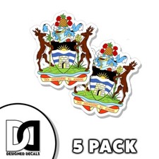 Antigua and Barbuda Coat of Arms Sticker Self Adhesive 3 inch flag Decals 5pk picture