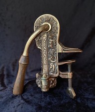 VTG Rogar Vintner Solid Brass Table Mount Wine Opener Cherub Corkscrew 7lb picture