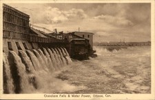 Ottawa ON Chandiere Falls & Water Power c1900s-10s Vintage Postcard picture