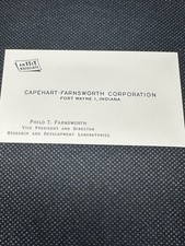 Vintage Business Card Philo T Farnsworth picture
