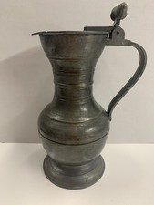 Vintage Norleans Small Pitcher Metal With Attached Hinged Lid Made In Italy picture