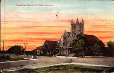 Antique Postcard Presbyterian Church San Pedro  CA 1913 picture