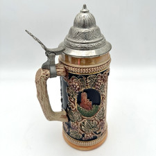GERTZ German Beer Stein, Hand-Painted Ceramic with Pewter Lid, West Germany picture