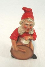 Antique Hertwig & Ender Ceramic Gnome Playing Drum Figurine, German picture