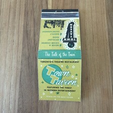 Vintage 1960s town Tavern, Toronto theater restaurant matchbook picture