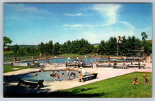 c1960s Gloversville New York NY Municipal Swimming Pool Chrome Postcard picture