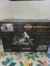 Telemania Harley-Davidson Softail Motorcycle Telephone Blue Silver picture