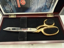 Mundial 770-8KE Gold Tailor Shears Scissors Italy NOS Wooden Case picture