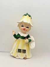 Vintage Japan Anthropomorphic Flower Girl Figurine Daffodil Souvenir MCM 5in picture
