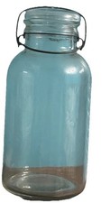 Antique Suction Scar Jar Glass Unbranded Wire Lid Mold #3 1910s-1930s Clear picture
