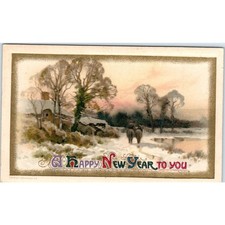 c1910 Happy New Year John Winsch Back Original Postcard PC10 picture