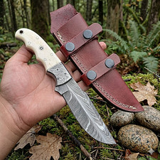 Feather Damascus Knife 4.5