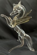 Vintage Hand Blown Glass Mythical Pegasus Unicorn Winged Horse Figurine 3.5