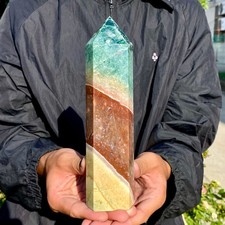 1.65LB Natural Ocean jasper Quartz Crystal obelisk Specimen Healing picture