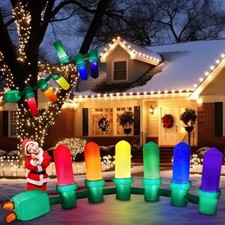 7.7 ft Long 2 ft Tall Giant Inflatable Christmas Light Bulb with LED Lights picture