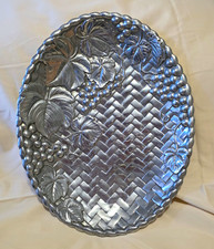 Lenox Grape Weave Metal Serveware Oval Serving Platter Tray #828193 picture