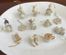 LENOX SNOW PALS SET OF 12 MINIATURE ORNAMENTS FOR MINI TREE- No Box picture