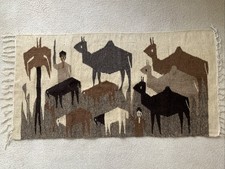 Egyptian 100% Wool Tapestry Kilim Handmade The Egyptian countryside 46x23” picture
