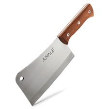 Meat Cleaver, Heavy Duty Butcher Bone Knife with Solid Wood Handle (Stainless picture