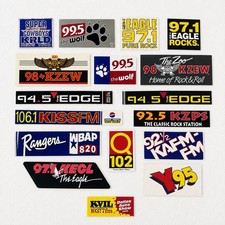 Vtg Dallas DFW Radio Station Sticker Lot 17 Y95 Eagle 94.5 EDGE KZEW KISS FM picture