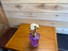Vintage IRICE West Germany Purple Glass Perfume Atomizer Rose Top picture