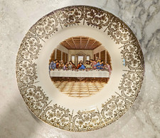 Vintage Triumph American Limoges Last Supper Plate 22K Gold Made USA Excellent picture