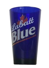 New Vintage Labatt Blue 16 Oz Beer Pint Glass Heavy Cobalt Blue Glass picture