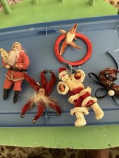 Vintage Spun Cotton Santa Christmas Chenille Bottle Brush JAPAN Pipe Cleaner Lot picture