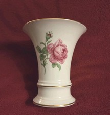 VTG FURSTENBERG Cottagecore Porcelain Handpainted German Rose Trumpet Vase 5.25