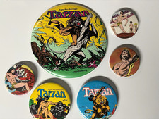 Tarzan Edgar Rice Burroughs Comic Art Pinback Buttons Lot Comic Books & Cartoons picture