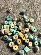 20 SMALL Navajo Indian Turquoise Stone Trade Beads Small Size Nice Colors 1800's picture