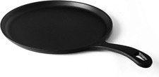 10.5-Inch Cast Iron round Griddle, Pre-Seasoned Cast Iron, Integrated Hanging Ho picture