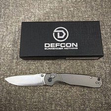 Defcon Delta Button Lock Gray Folding Pocket Knife 14C28N Steel Aluminum Handle picture