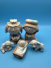 Vtg 1984 Bumpkins Porcelain Nativity Holy Family Mary Joseph Baby Jesus And She picture