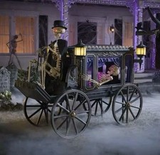 2025 Home Depot Home Accents Holiday 5 ft. Animated LED Hearse Halloween New picture