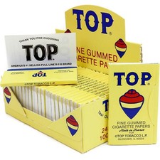 AUTHENTIC Top Fine Gummed Cigarette Rolling Papers 10 Booklets  -  picture