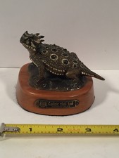 VTG Andrew Wilks Cold Painted Bronze Horned Horny Toad TCU Texas Artist Signed picture