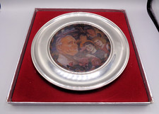 US HISTORICAL SOCIETY 1987 PAPAL VISIT PEWTER PLATE WITH BOX picture