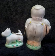 HTF Vintage Michel And Co Matthew The Boy With Leashed Dog Figurines picture