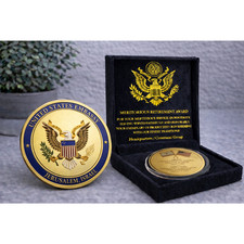 United State Embassy Jerusalem Israel Challenge Coin w/ Retirement Award picture