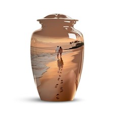 Personalized Beach Sunset Cremation Urn – Eternal Walk Memorial Keepsake picture
