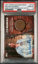 2017 Walking Dead Melissa McBride #/10 Costume Relic Auto PSA 10 *POP 1* picture