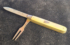Antique 1898 Adkin Brothers Sterling Silver Folding Fruit Knife/Fork Set
